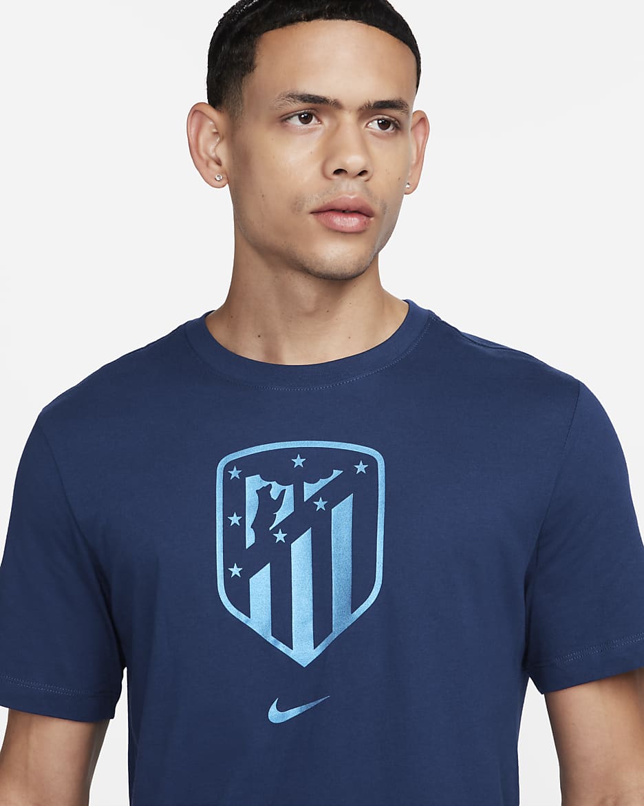 Playera de fútbol para hombre Atlético Madrid Crest - Azul vacío