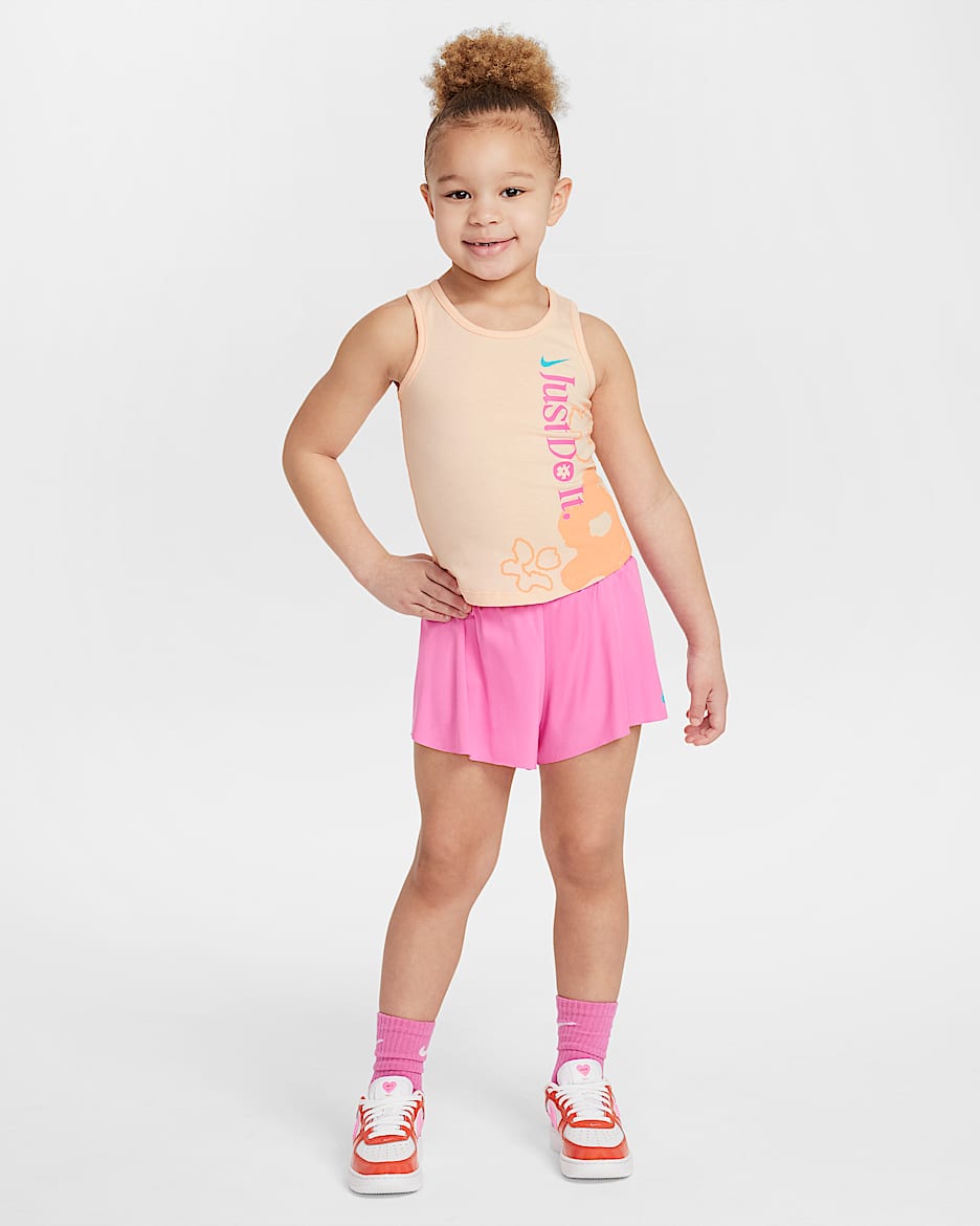 Nike Dri-FIT Toddler Wild Flower 2-Piece Tank and Mesh Shorts Set - Playful Pink
