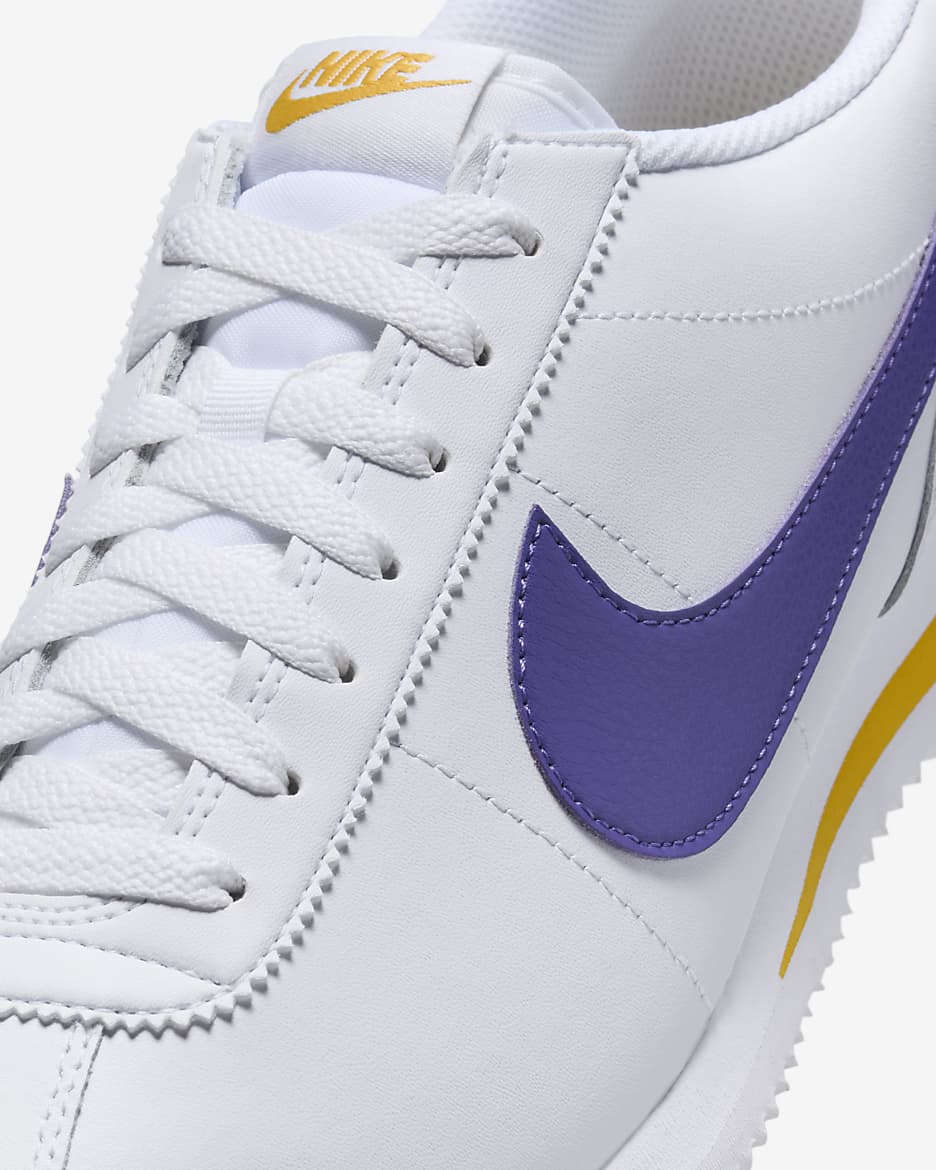 Nike Cortez 男鞋 - 白色/Varsity Maize/Varsity Purple