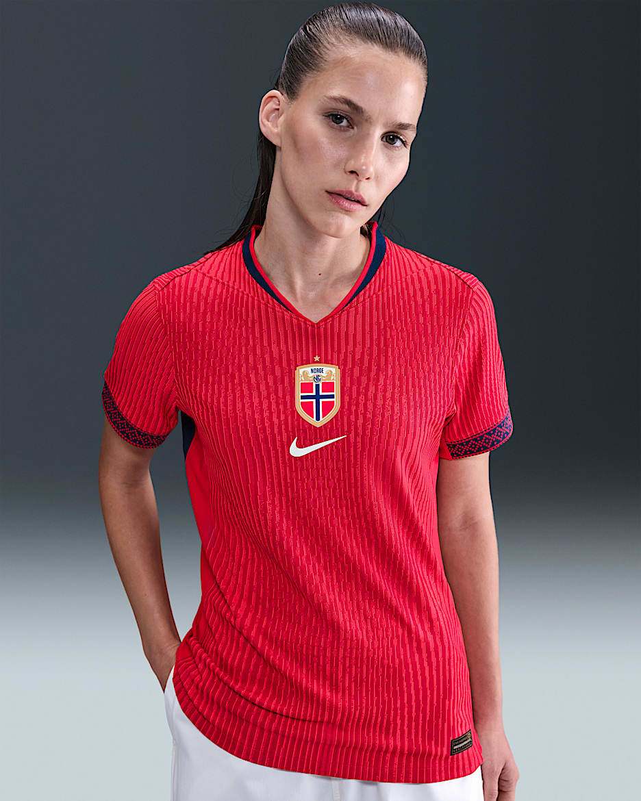 Norway 2025 Match Home (Women's Team) Women's Nike Dri-FIT ADV Football Authentic Shirt - University Red/Blue Void/White