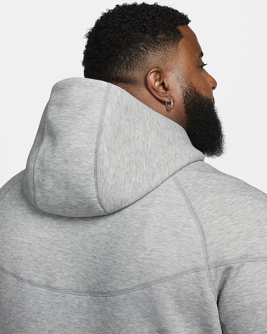 Sweat à capuche et zip Nike Sportswear Tech Fleece Windrunner pour homme - Dark Grey Heather/Noir