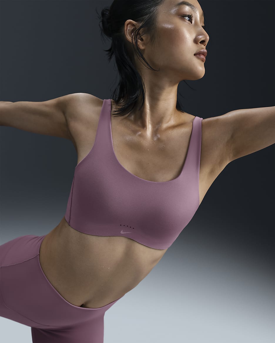 Nike Alate Coverage Women's Medium-Support Padded Sports Bra - Plum Dust/White