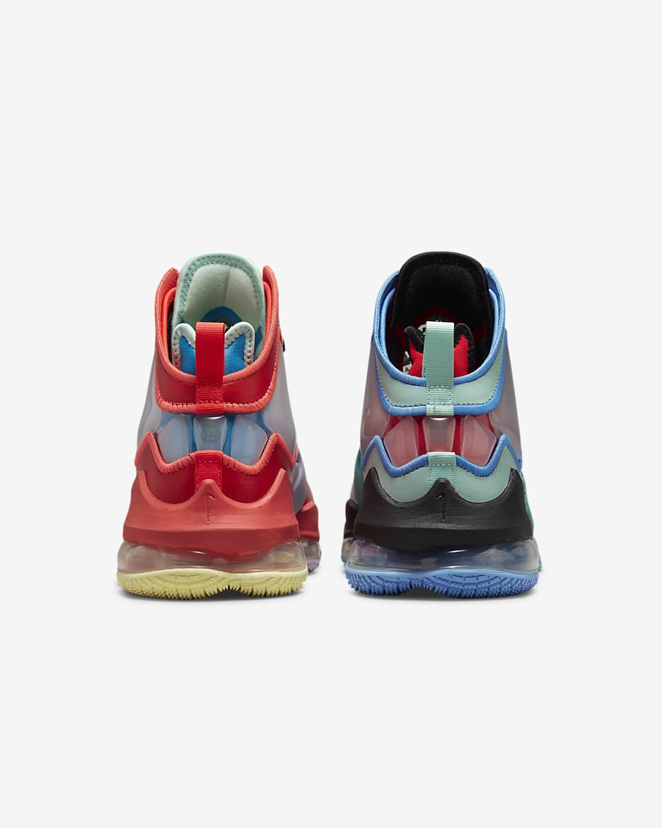 LeBron 19 Basketball Shoes - Bright Crimson/Coconut Milk/Laser Blue/Malachite