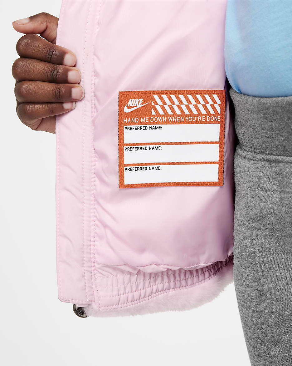 Veste en fausse fourrure Nike pour tout-petit - Pink Foam