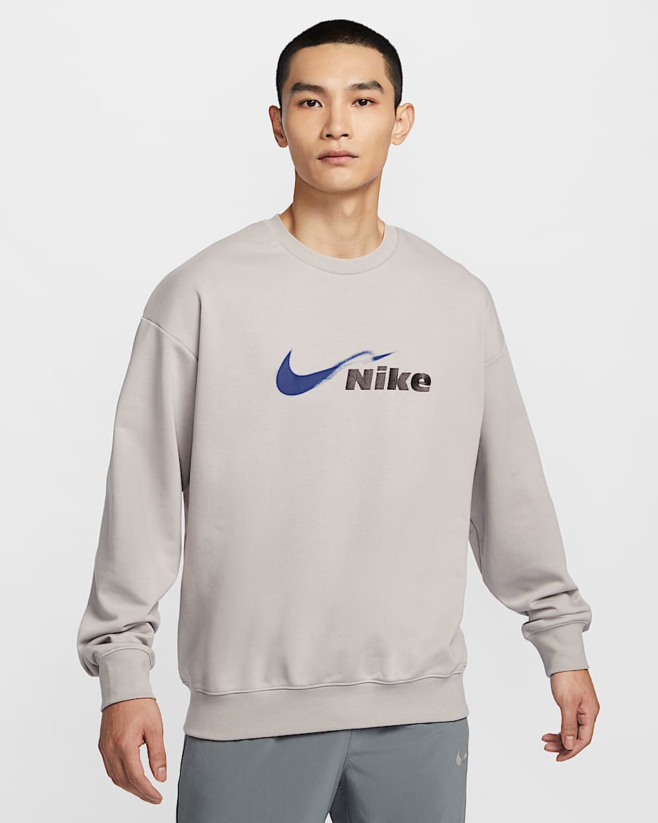 ナイキ トラック クラブ メンズ Dri-FIT ランニング フリース クルーネック スウェットシャツ - カレッジグレー/ブルーボイド/ミディアムアッシュ