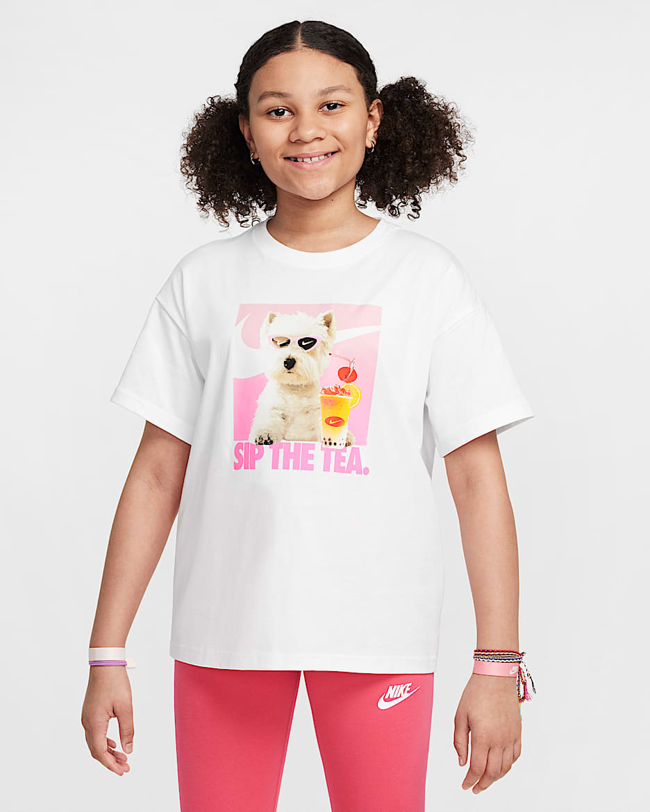 Playera para niña talla grande Nike Sportswear - Blanco