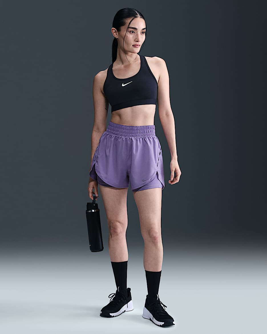 Nike One Women's Dri-FIT 2-in-1 Shorts - Dusty Amethyst/Black