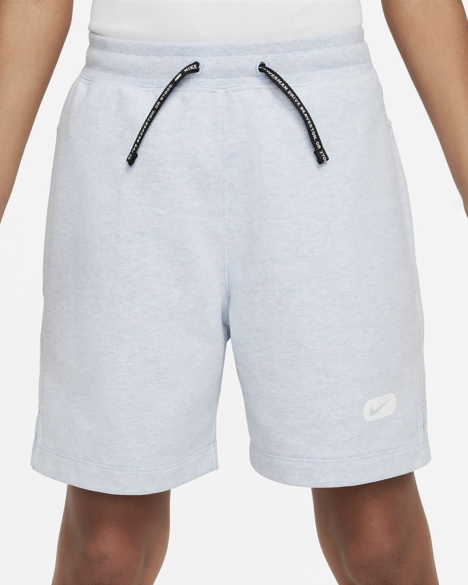 Nike Dri-FIT Athletics Trainingsshorts van fleece voor jongens - Light Armory Blue/Heather/Wit