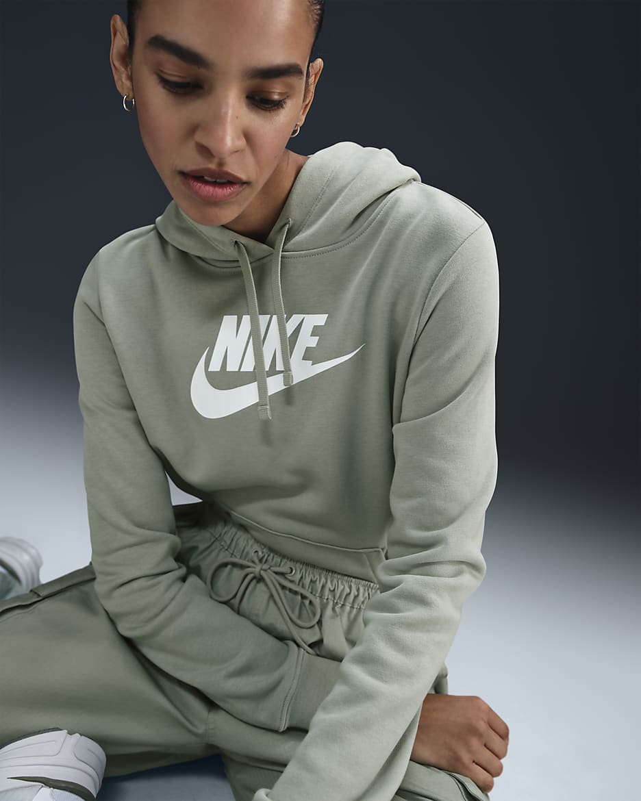 Nike Sportswear Club Fleece Women's Logo Pullover Hoodie - Jade Horizon/White