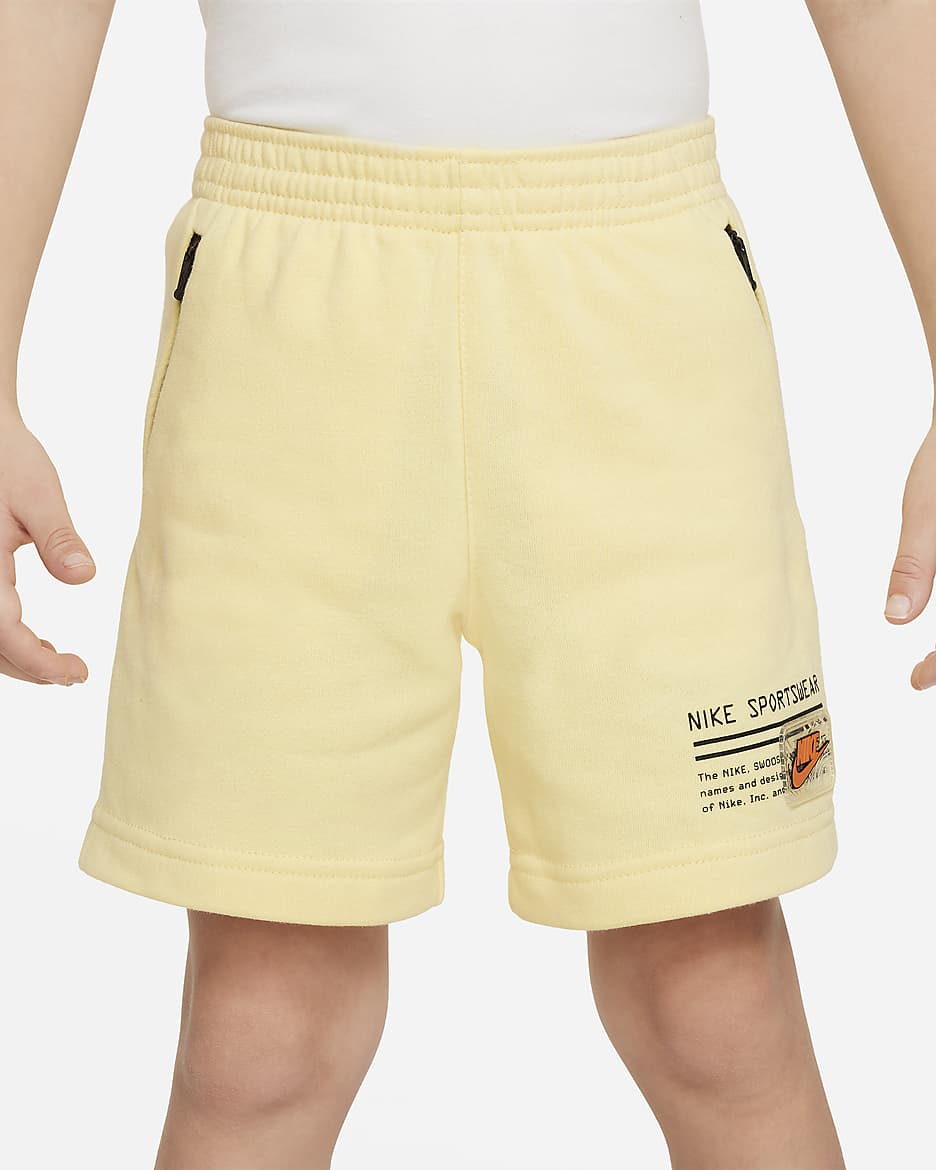 Nike Sportswear Paint Your Future Little Kids' French Terry Shorts - Soft Yellow