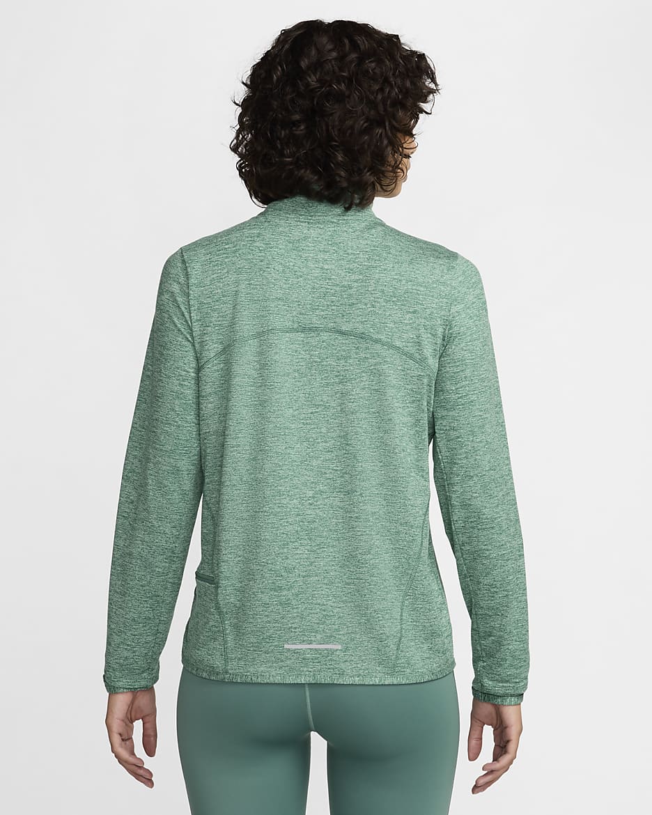 Nike Swift Women's UV Protection 1/4-Zip Running Top - Bicoastal/Enamel Green/Heather