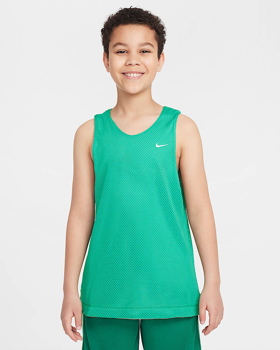 Nike Older Kids' Dri-FIT Reversible Shirt - Stadium Green/Steam/White