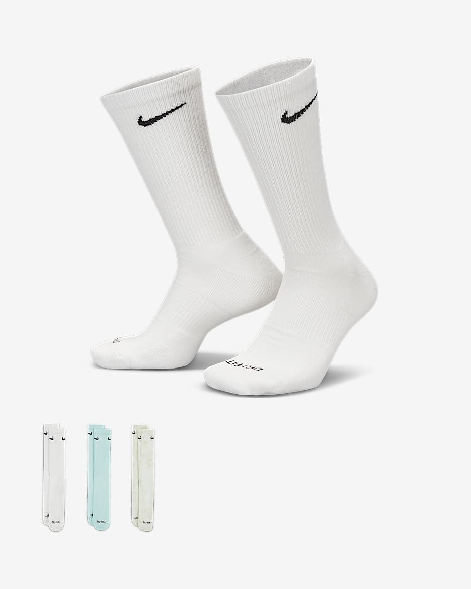 Nike Everyday Plus Cushioned Crew Socks (3 Pairs) - Multi-Color