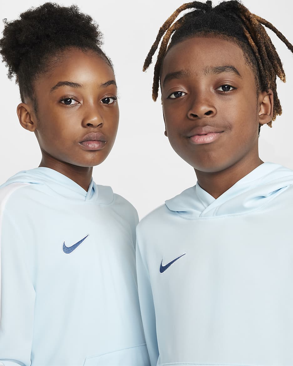 Nike Academy Dri-FIT Fußball-Hoodie für ältere Kinder - Glacier Blue/Weiß/Aegean Storm