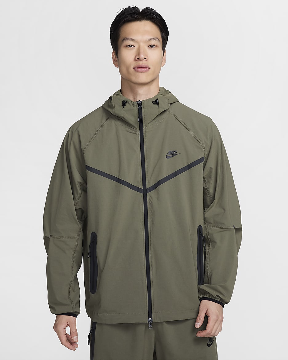 Nike Tech Windrunner Men's Woven Full-Zip Jacket - Medium Olive/Medium Olive/Black