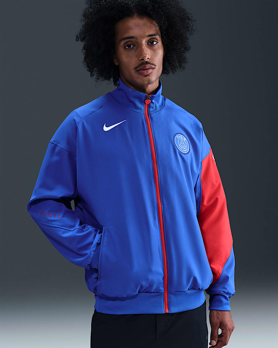 PSG Strike Third Men's Nike Dri-FIT Total 90 Football Anthem Jacket - Hyper Royal/Global Red/White