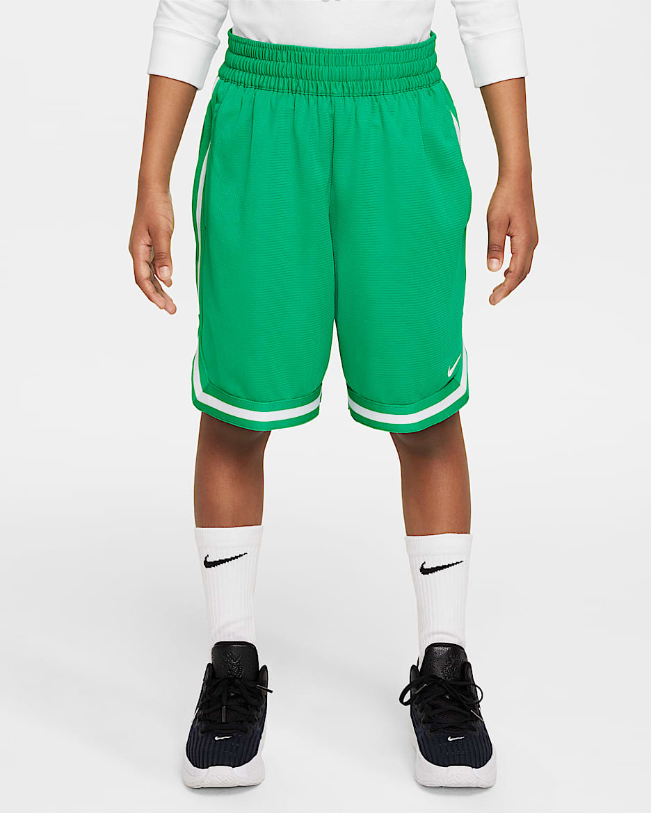 Shorts de básquetbol para niños talla grande Nike Dri-FIT DNA - Verde estadio/Blanco