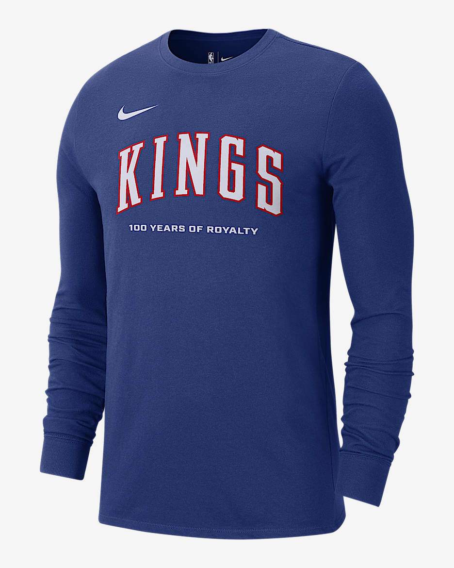 Playera de manga larga Nike de la NBA para hombre Sacramento Kings Essential City Edition - Azul enérgico