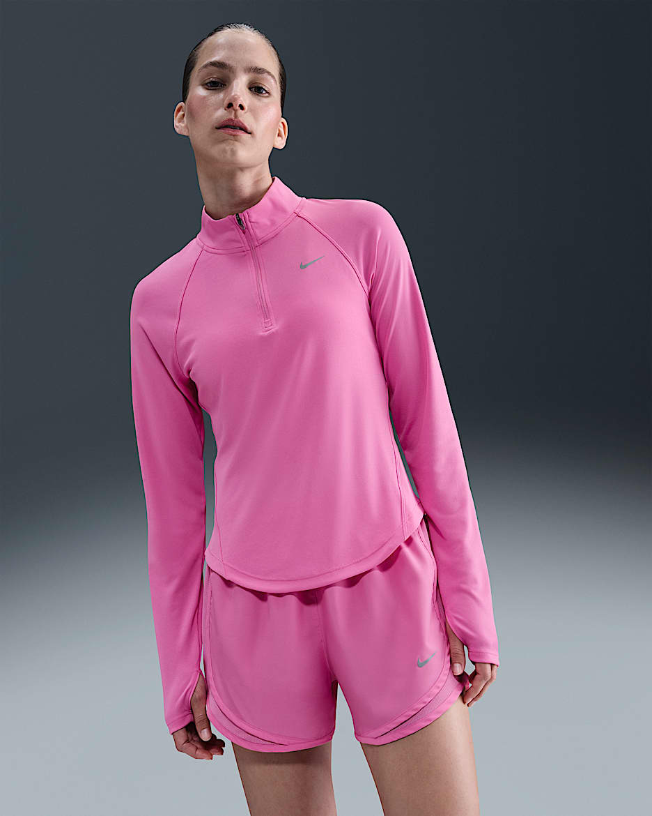 Nike Tempo Swoosh Run Women's Dri-FIT 1/4-Zip Running Top - Playful Pink/White