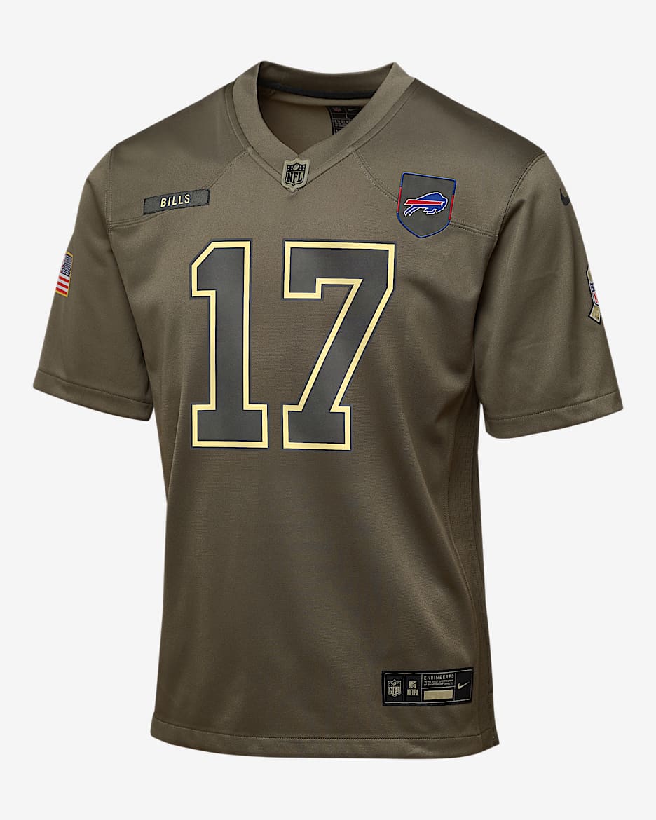 Josh Allen Buffalo Bills Salute to Service Big Kids’ Nike NFL Game Jersey - Olive