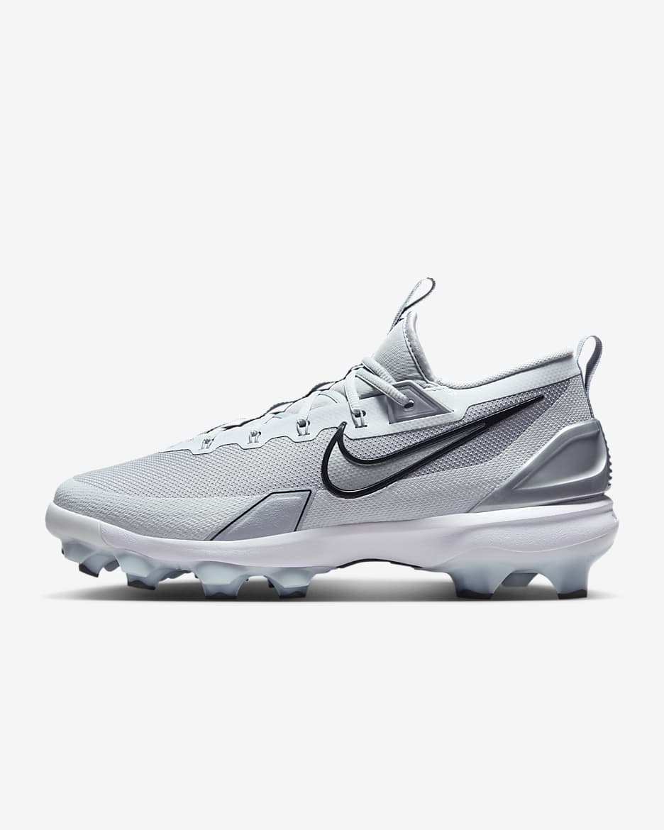 Tacos de béisbol Nike Force Trout 9 Elite MCS - Platino puro/Gris lobo/Blanco/Plata metalizado