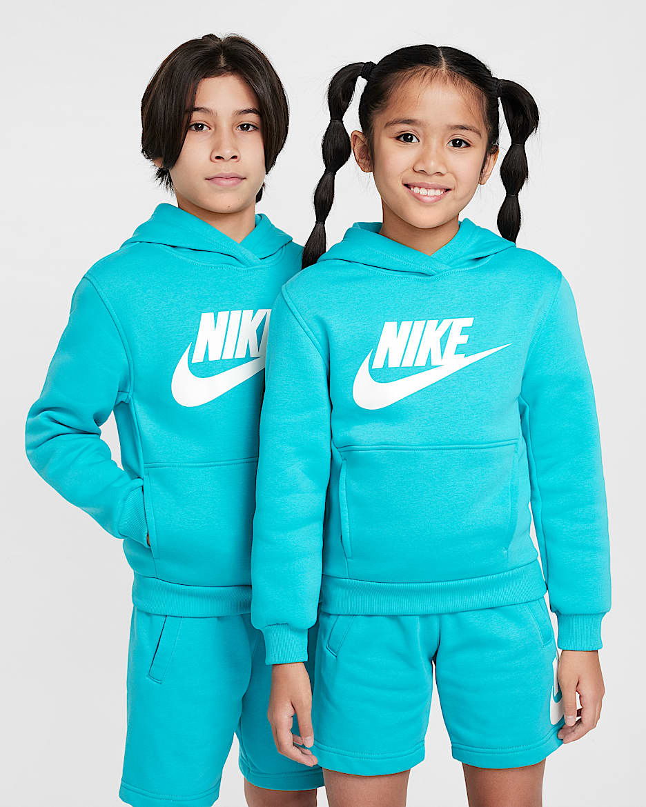 Sudadera con gorro para niños talla grande Nike Sportswear Club Fleece - Cactus empolvado/Blanco