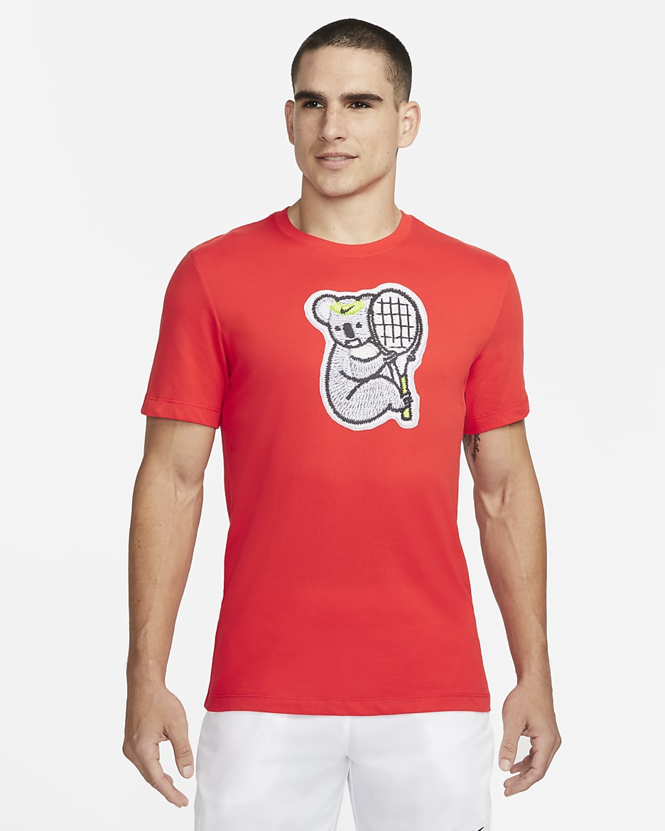 NikeCourt Dri-FIT Men's Tennis T-Shirt - Habanero Red