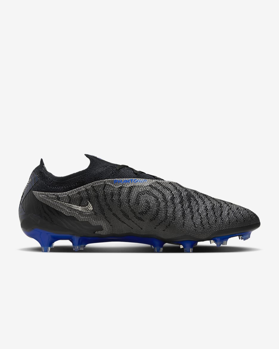 Nike Phantom GX Elite Firm-Ground Low-Top Soccer Cleat - Black/Hyper Royal/Chrome