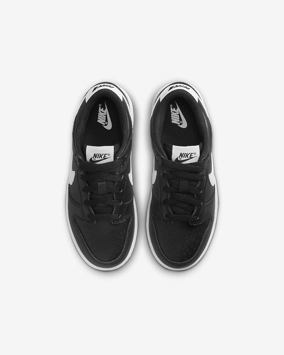 Nike Dunk Low Younger Kids' Shoes - Black/Black/White/White