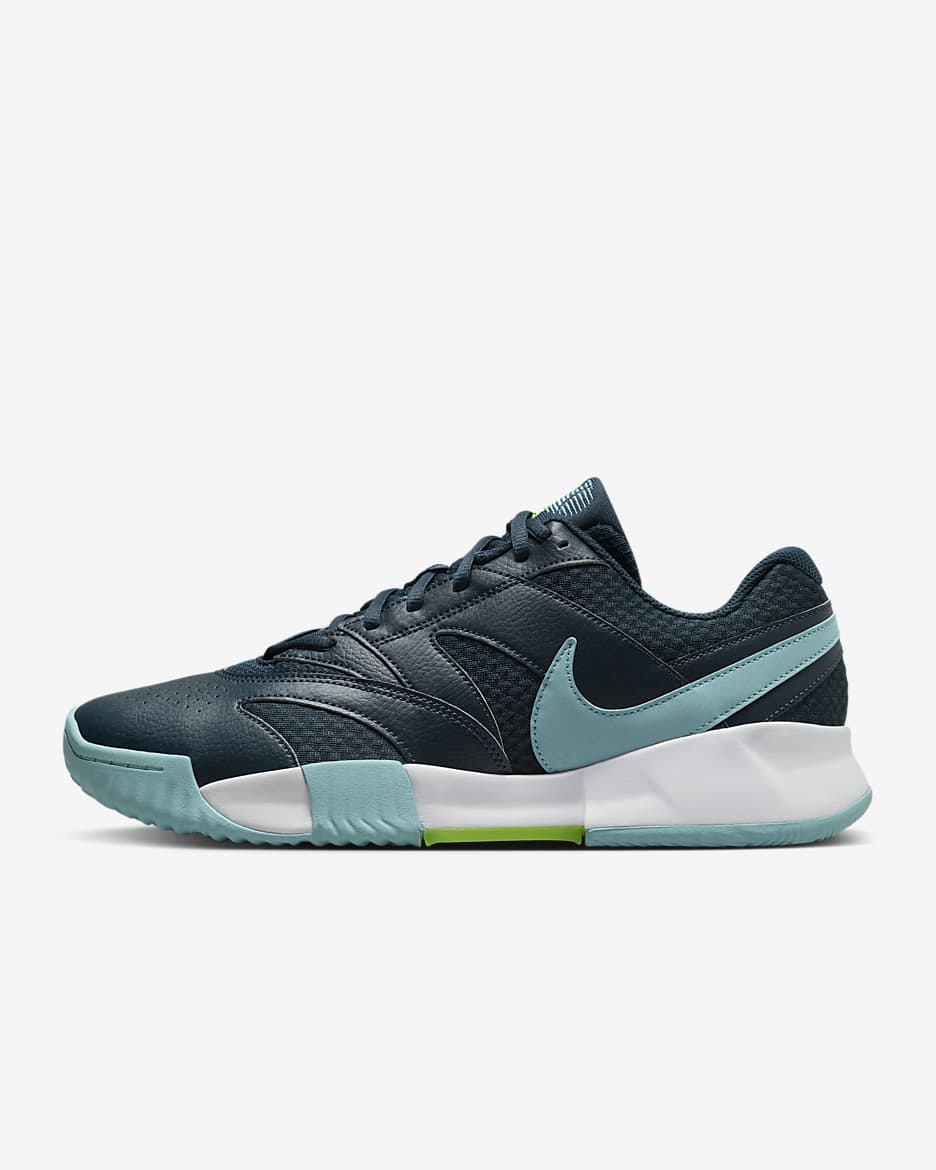 NikeCourt Lite 4 Herren-Tennisschuh für Sandplätze - Armory Navy/Volt/Denim Turquoise