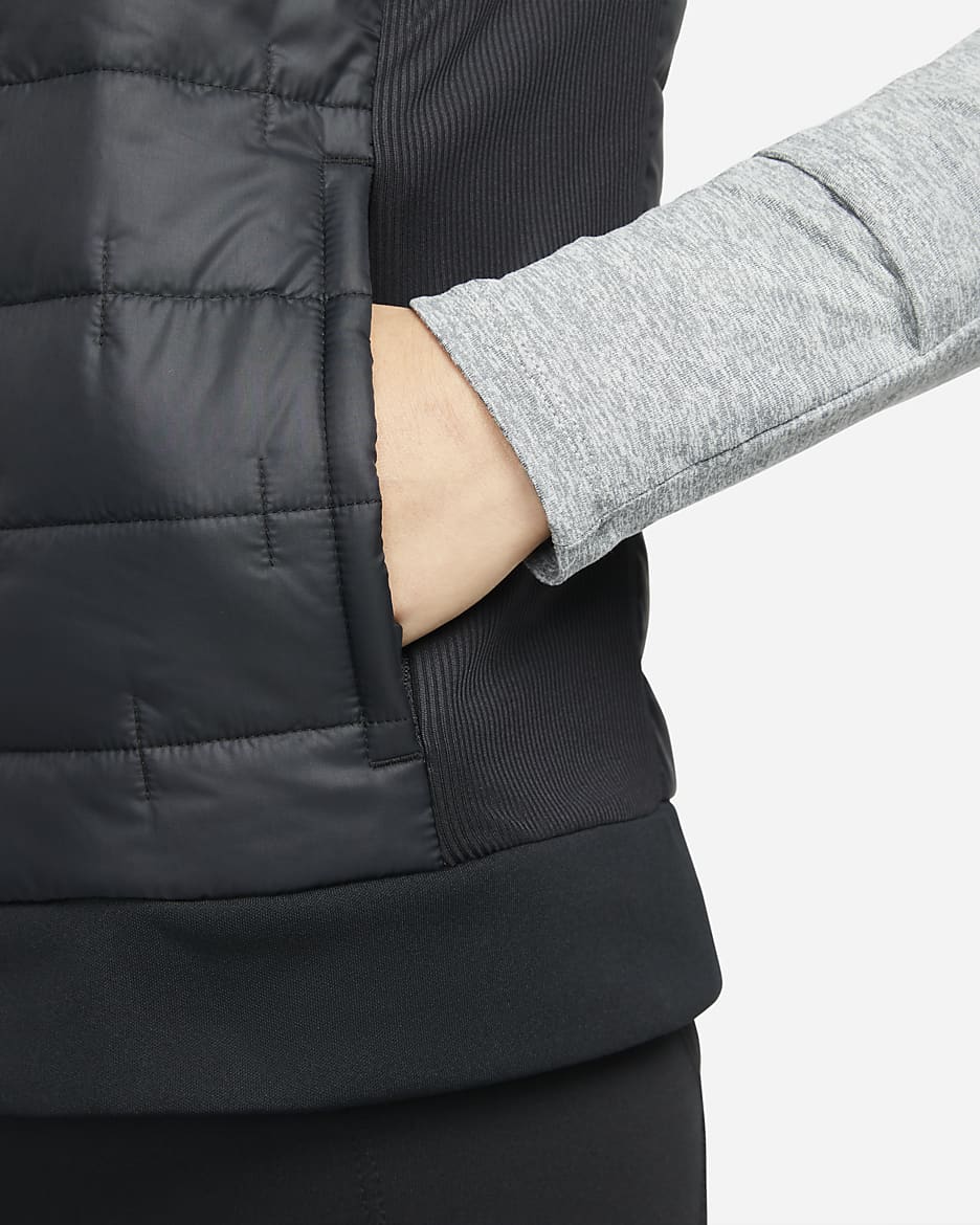 Nike Therma-FIT Hardloopbodywarmer met synthetische vulling voor dames - Zwart