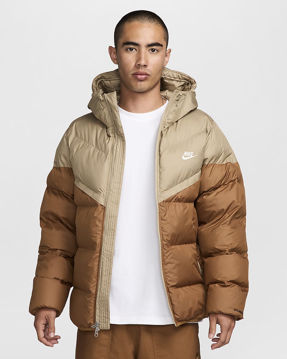 Nike Windrunner PrimaLoft® Men's Storm-FIT Hooded Puffer Jacket - Khaki/Light British Tan/Sail