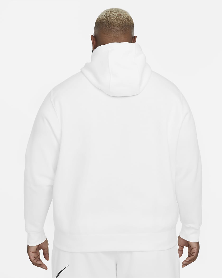 Sweat à capuche et zip Nike Sportswear Club Fleece pour Homme - Blanc/Blanc/Noir