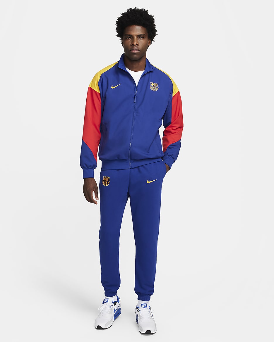 Track jacket da calcio Nike Dri-FIT FC Barcelona Strike – Uomo - Deep Royal Blue/University Red/University Gold/University Gold