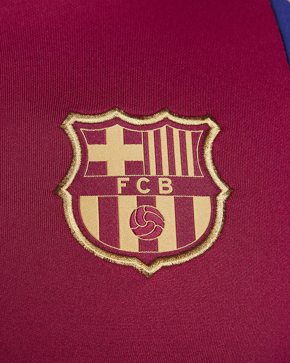 F.C. Barcelona Strike Men's Nike Dri-FIT Football Drill Top - Noble Red/Deep Royal Blue/Club Gold/Club Gold