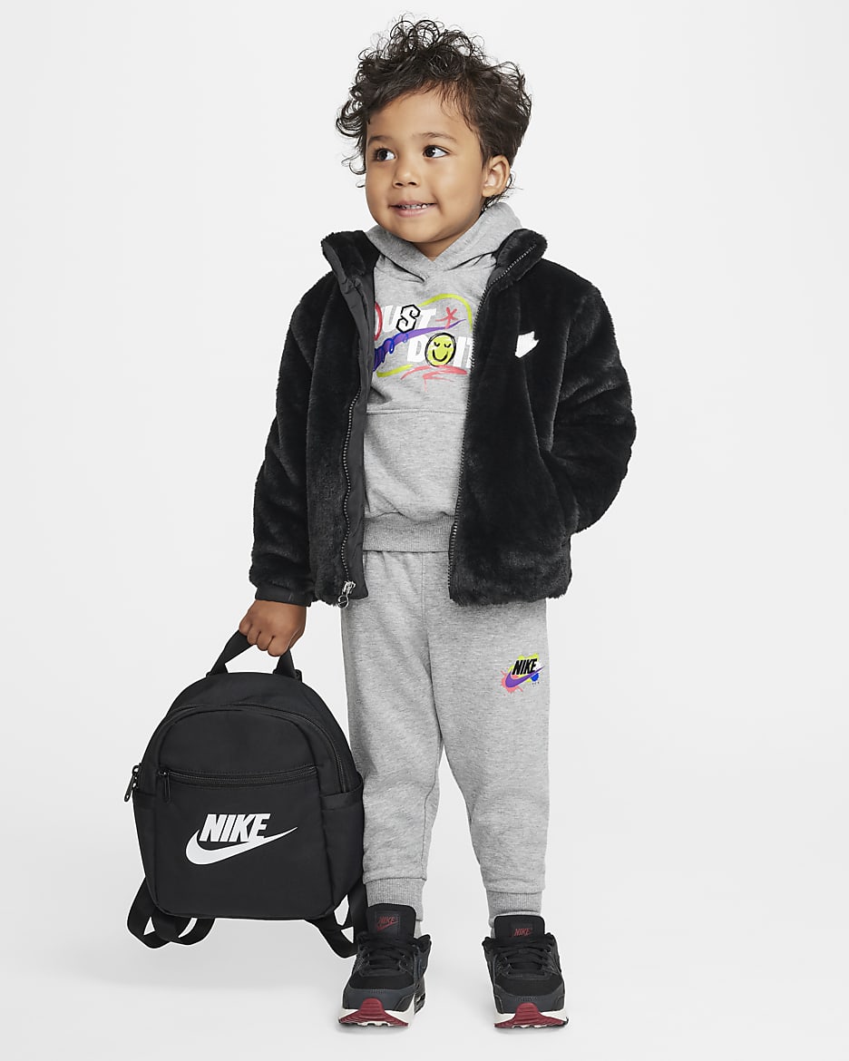 Chamarra de piel sintética tamaño infantil Nike - Negro