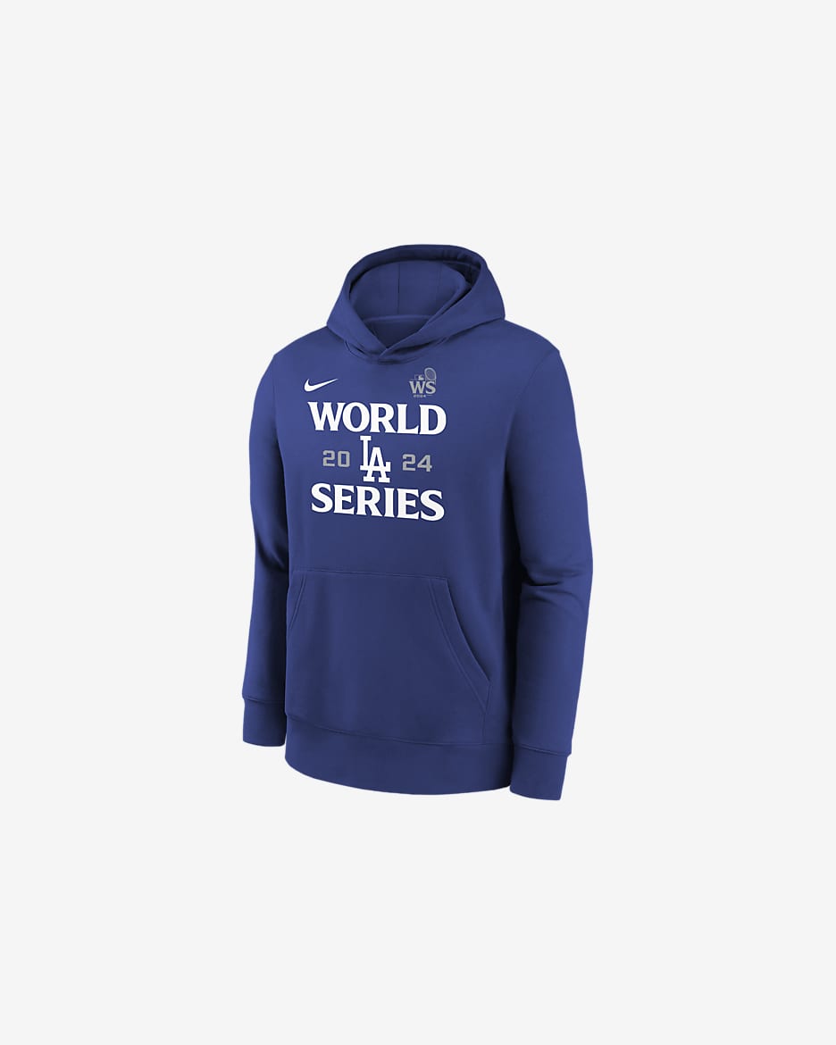 Los Angeles Dodgers 2024 World Series Authentic Collection Big Kids' Nike MLB Pullover Hoodie - Royal Blue