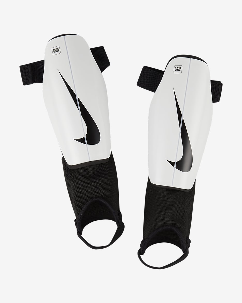 Espinilleras de fútbol para niños Nike Charge - Blanco/Negro/Negro