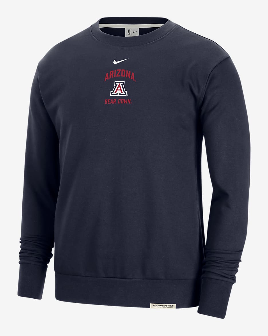 Arizona Standard Issue Men's Nike College Fleece Crew-Neck Sweatshirt - Navy