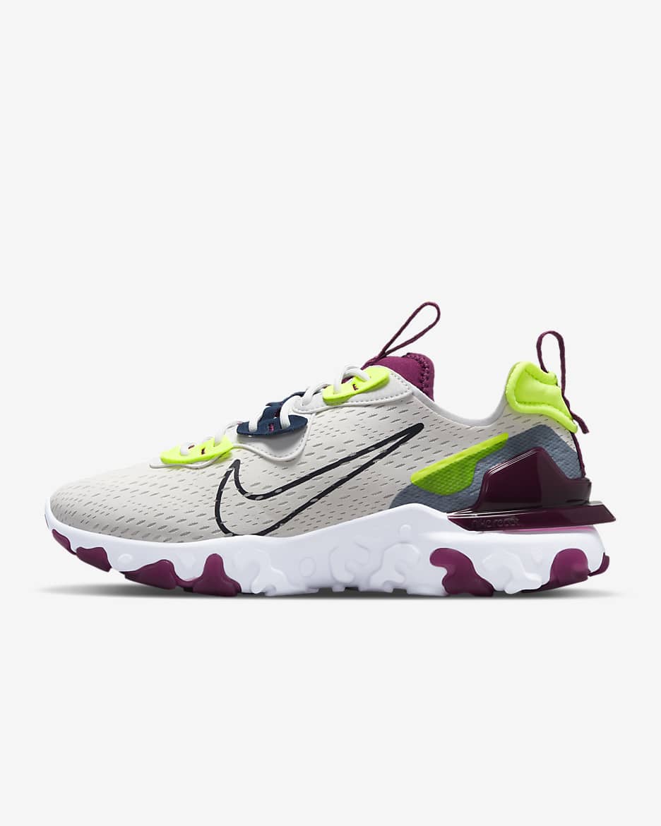 Nike React Vision Women's Shoe - Summit White/Volt/Dark Beetroot/Dark Obsidian