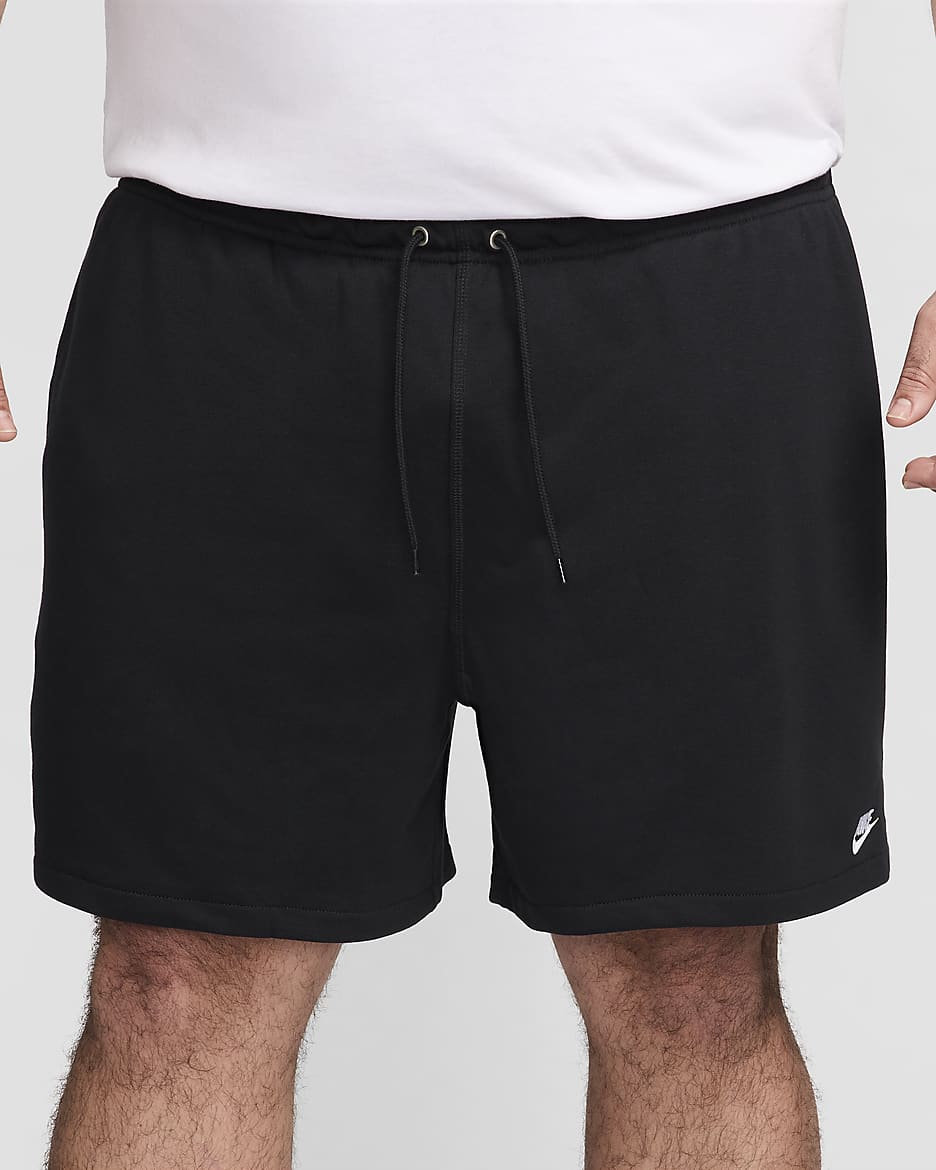 Nike Club flowshorts van sweatstof voor heren - Zwart/Zwart/Wit