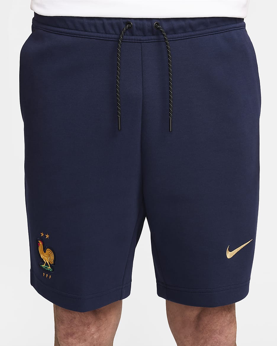 FFF Nike Sportswear Tech Fleece Herrenshorts - Blackened Blue/Club Gold