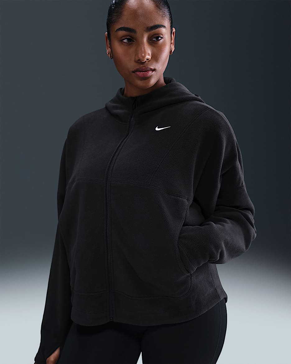 Nike One Women's Therma-FIT Full-Zip Top - Black/White