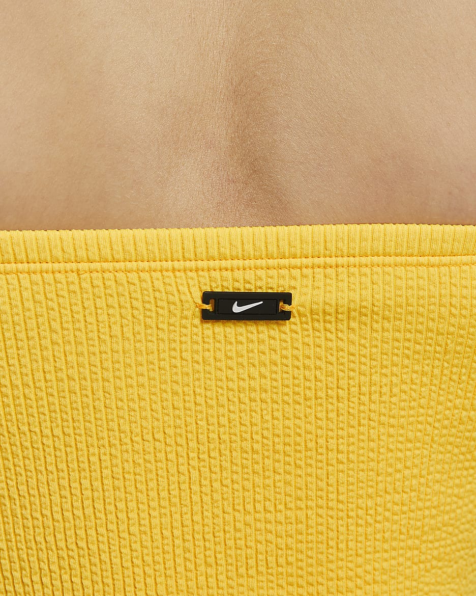 Parte superior de traje de baño tipo bandeau midkini para mujer Nike - Limón pulso