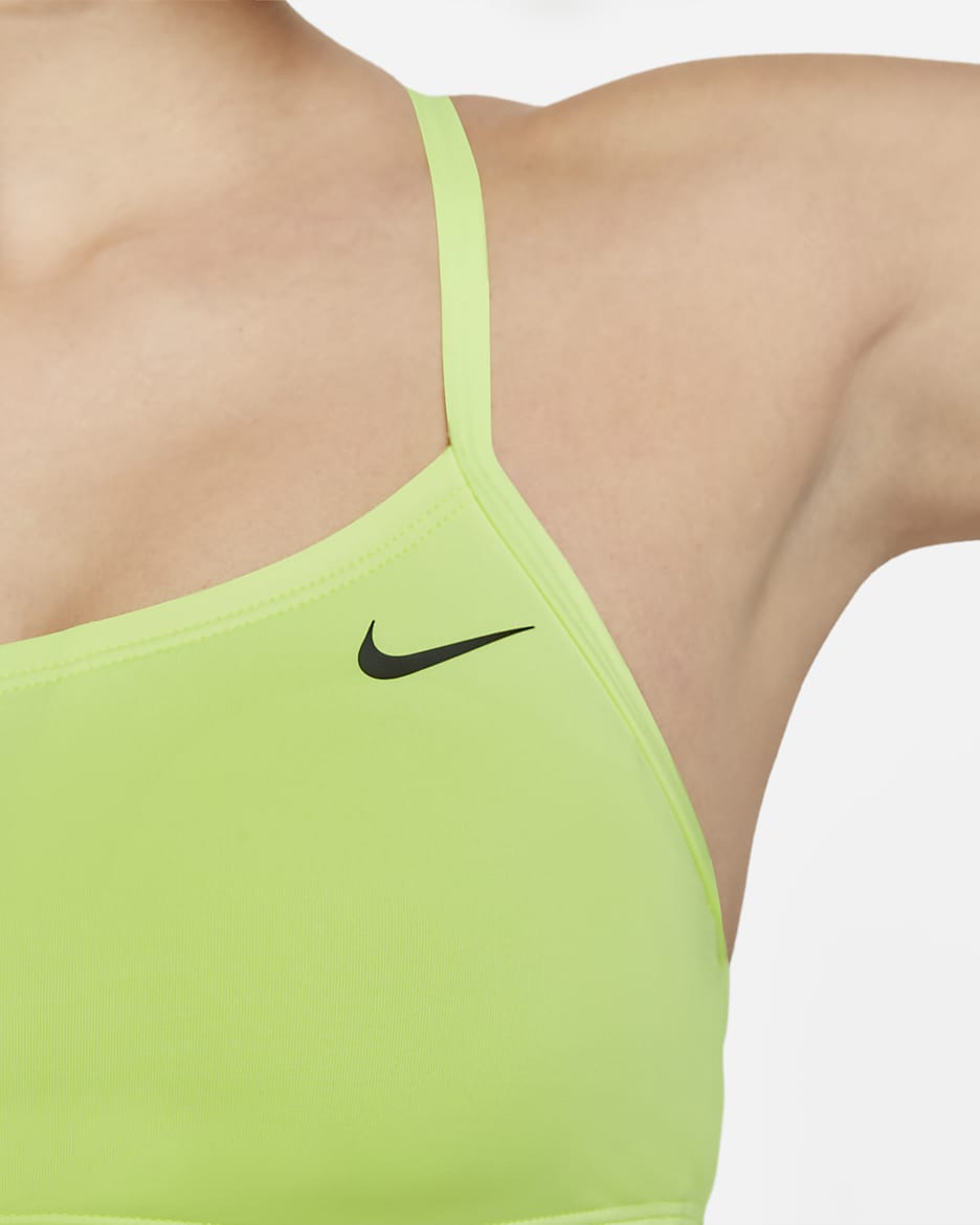 Nike Essential Racerback Bikini Top - Volt Glow/Black