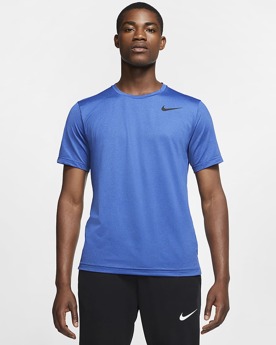 Nike Pro Men's Short-Sleeve Top - Obsidian/Game Royal/Heather/Black