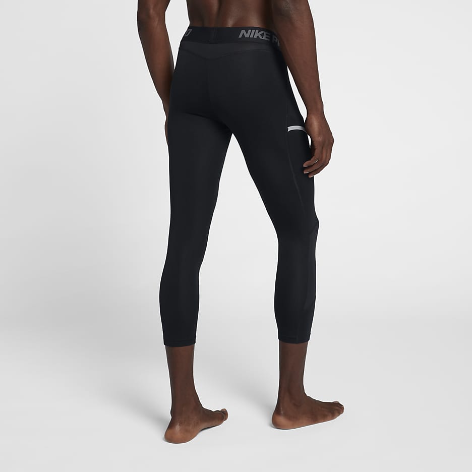 Nike Pro Dri-FIT Men's 3/4 Basketball Tights - Black/Black