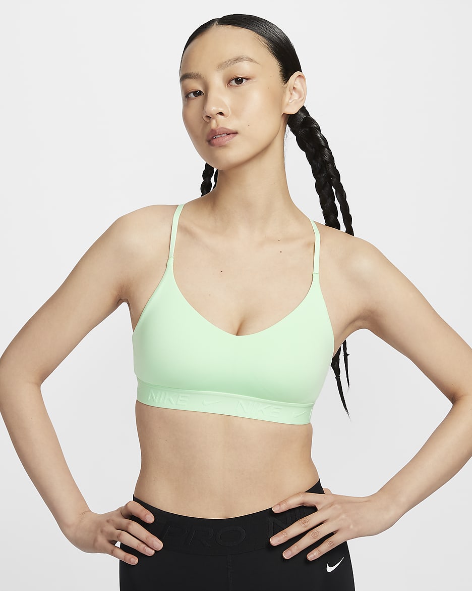 Nike Indy Light Support Women's Padded Adjustable Sports Bra - Vapor Green/Vapor Green