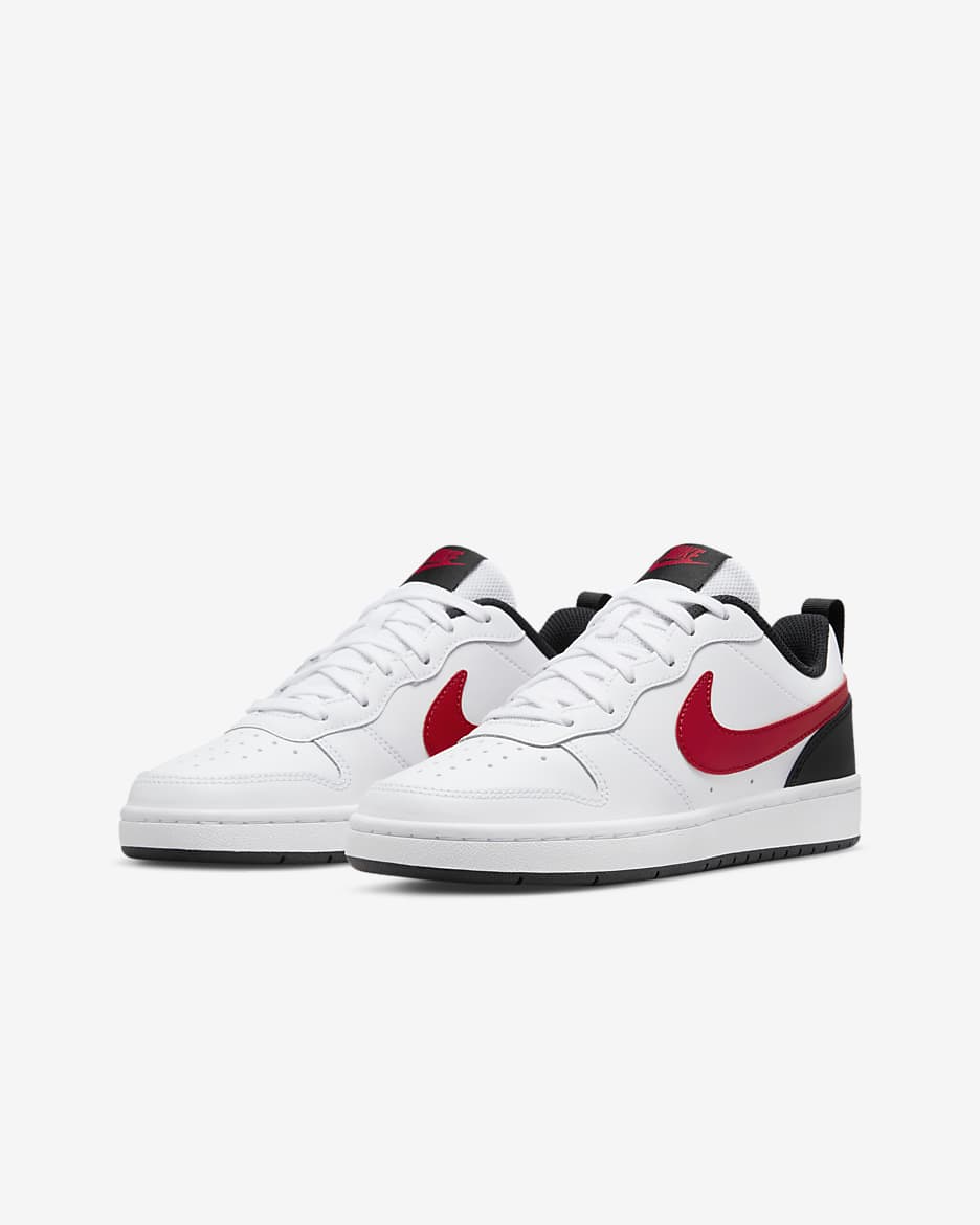 Nike Court Borough Low 2 Older Kids' Shoes - White/Black/University Red