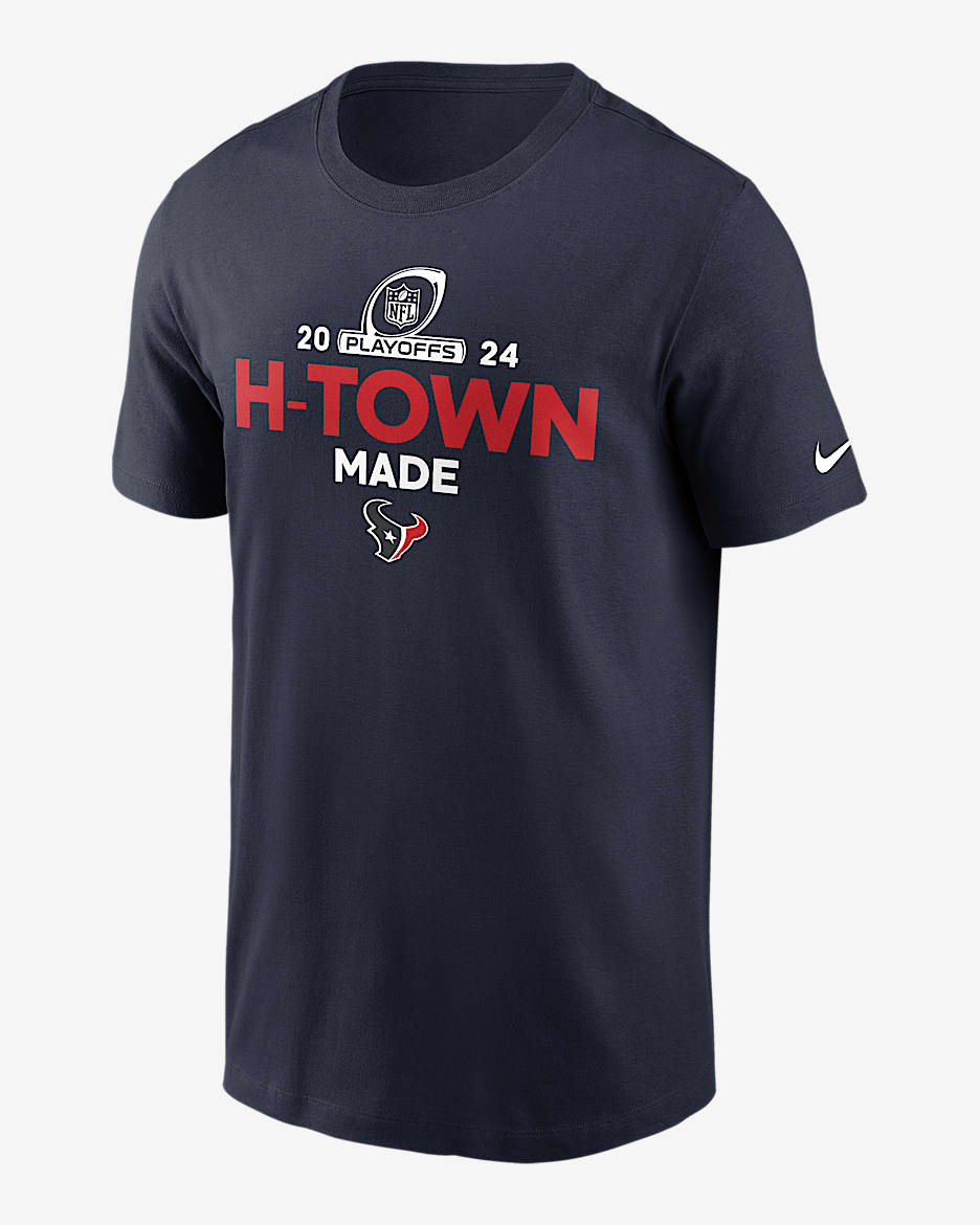 Playera Nike de la NFL para hombre Houston Texans 2024 NFL Playoffs Men's Nike NFL T-Shirt - Azul marino
